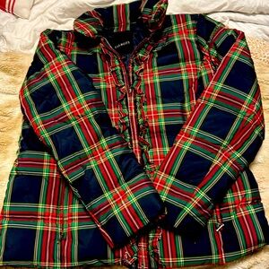 Talbots Tartan plaid puffer jacket medium.  Very gently used